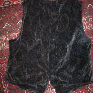 Rafaella 100% Cotton Velour Button Up Vest Women's Petite Size 8 Steampunk VTG
